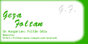 geza foltan business card